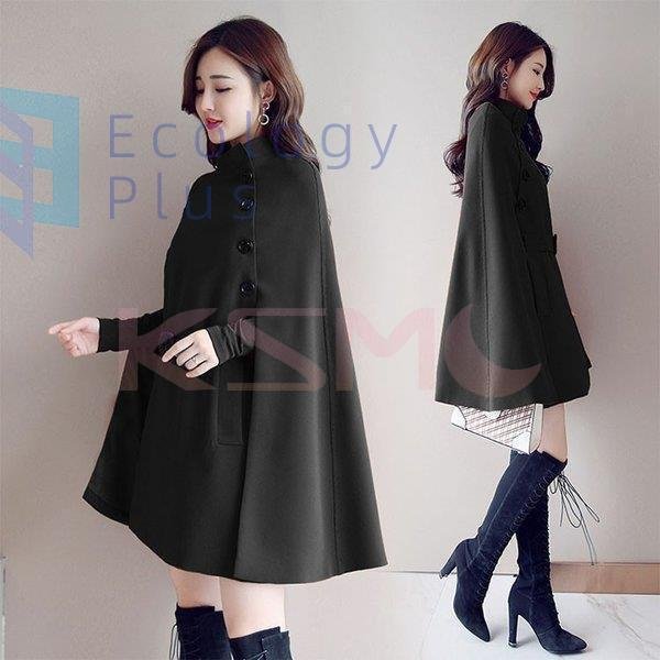 レディース ステンカラートレンチコート くろーく 無地 肩掛け スプリングコート トレンチコート ダブル ロング丈 コート 通勤 上品 アウター レディース ステンカラートレンチコート くろーく 無地 肩掛け