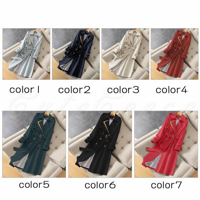 トレンチコート レディース アウター バイカラー 折り襟 キャンディ