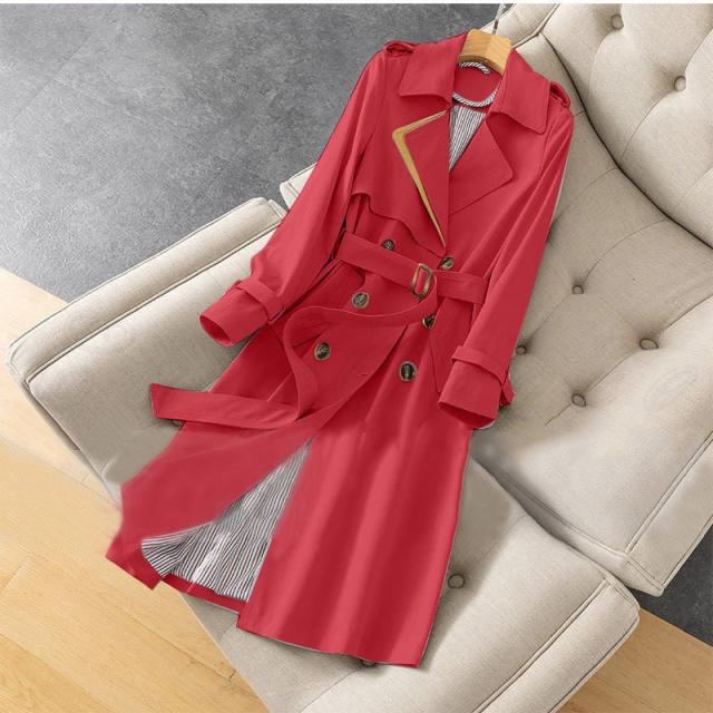 トレンチコート レディース アウター バイカラー 折り襟 キャンディ