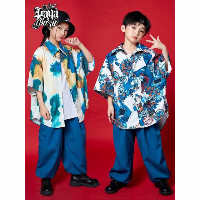 ステージ衣装 ダンスウェア キッズダンス衣装 ヒップホップ 韓国子供服 jazz 練習着 女の子 男の子 セット運動着 派手 体操服 シャツ パンツの通販は