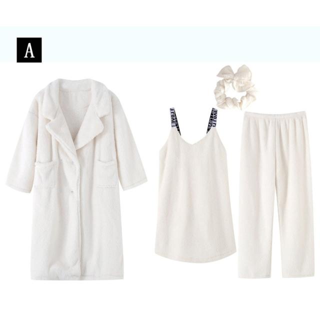 フランネルパジャマ ルームウェア レディース 秋冬 3点セット