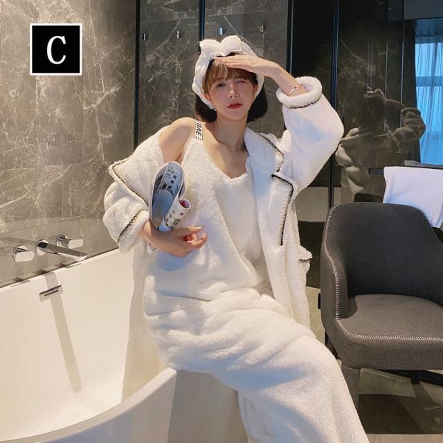 フランネルパジャマ ルームウェア レディース 秋冬 3点セット