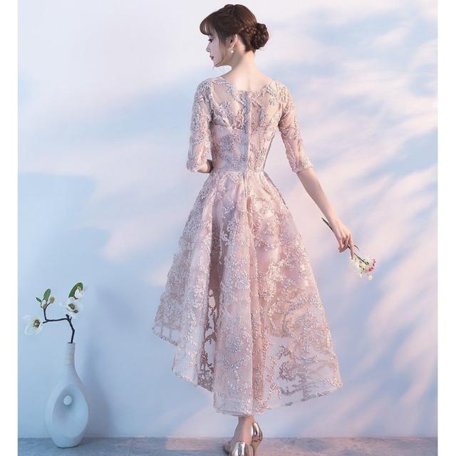 パーティードレス 10代 20代 30代40代 ワンピース おしゃれ お呼ばれ 花柄 結婚式 きれいめ 袖あり 膝下丈 春夏 着痩せ 二次会 オールインワン パーティードレス 10代 20代 30代40代 ワンピース おしゃれ 結婚式 花