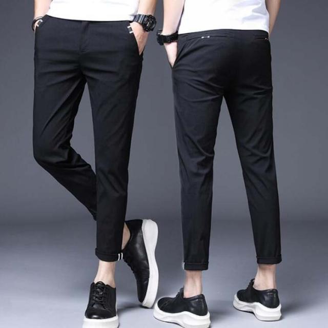 新作 メンズ ストレッチパンツ ズボン 薄手 9分丈パンツ カジュアル  男性用 青年と少年 夏用 無地  ファッション 通勤  紳士の通販は 6,410円