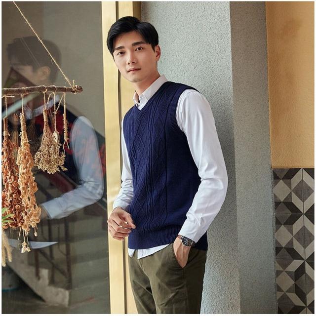 ニットベスト メンズ Vネック セーター ベスト 大きいサイズ インナーベスト トップス 前開き 男性 オフィス ビジネス スリム 春秋 カジュアル 30 40 50代 ニットベスト メンズ Vネック セーター ベスト 大きいサイズ インナー