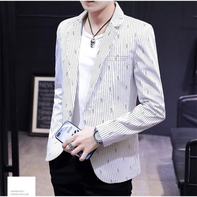 テーラードジャケット ジャケット メンズ スーツ 春秋 長袖 カジュアル ビジカジ 紳士 スリム 大きいサイズ おしゃれ ボーダー 30 40代 50代 ブレザー アウター