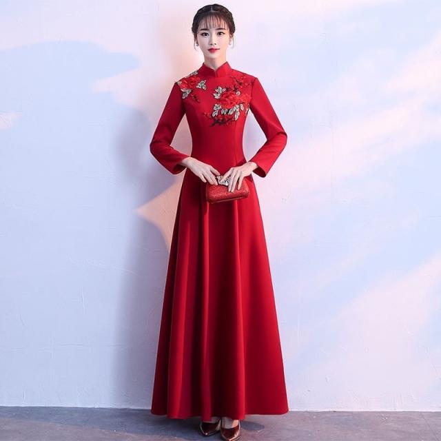 ドレス パーティードレス チャイナドレス ワンピース マーメイドドレス チャイナ風ワンピース ロングワンピース フレア 豪華 花嫁 礼服 の通販はau Pay マーケット バルデリ