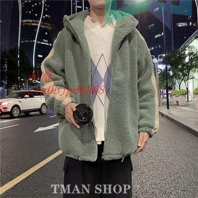 ムートンコート もこもこ 中綿コート 厚手 ふわふわ メンズ 裏起毛 裏