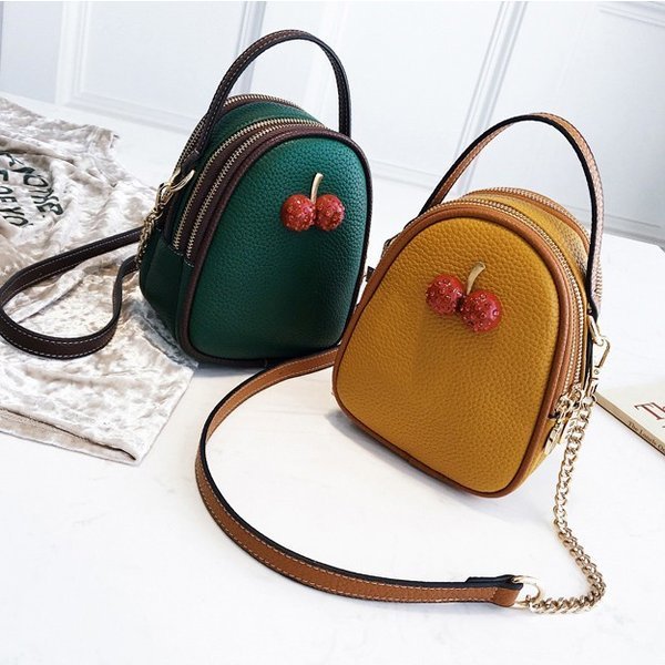 5色 ショルダーバッグ 手上げバッグ PU 革 可愛い さくらんぼ キュート ショルダー取り外し可能 斜め掛けバッグ 2020新作