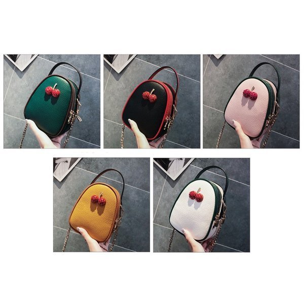 5色 ショルダーバッグ 手上げバッグ PU 革 可愛い さくらんぼ キュート