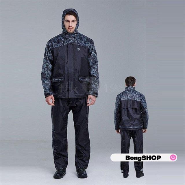 メンズ バイク用レインウェア マジックテープ 撥水加工 自転車 旅行