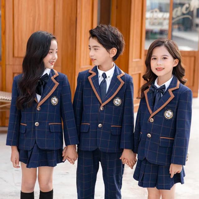 キッズ スーツ 5点セット チェック柄 女の子 男の子 入学式 子供