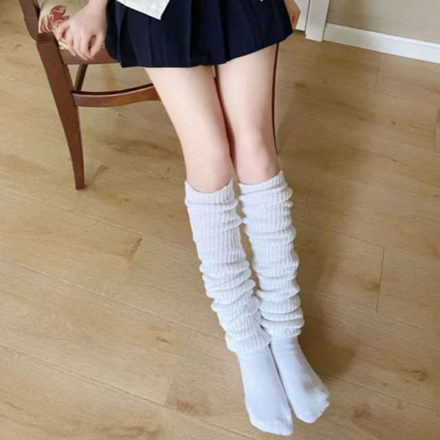 ルーズソックス 40cm 60cm 80cm 白 黒 制服 高校生 学生 靴下 白