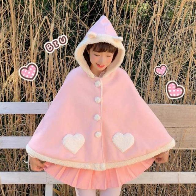 ケープコート コート ピンク マント ケープ ケープ コスプレ