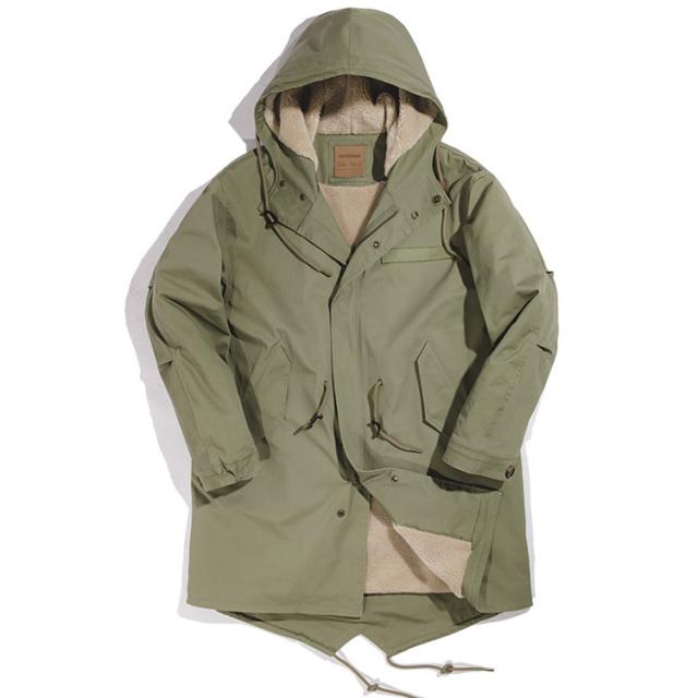 ロングモッズ m-51 フード付 裏ボア 厚手 ミリタリーコート 秋 紳士服