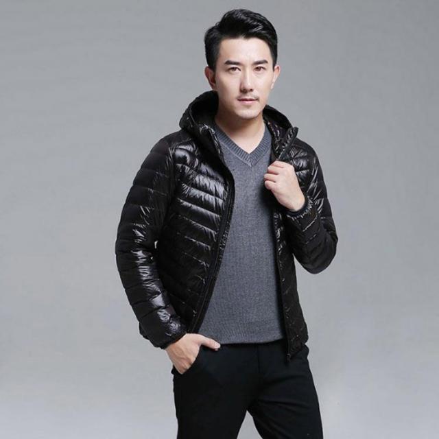 インナー ダウンジャケット メンズ 大きいサイズ リアルダウン 軽量 薄手 ノーカラー ジャケット 5L チャコール