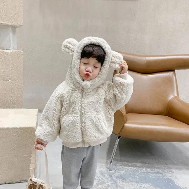 キッズ服 ボアジャケット もこもこ 羽織 ボア トップス 防寒