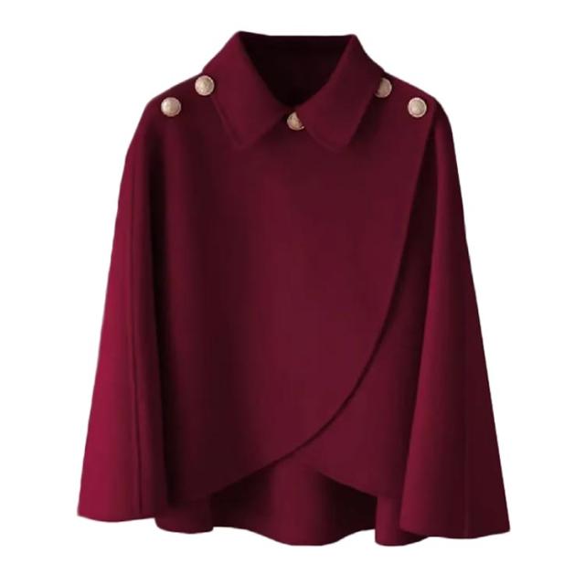 Hand Made アウター ケープ ポンチョコート 9号 レディース パープル