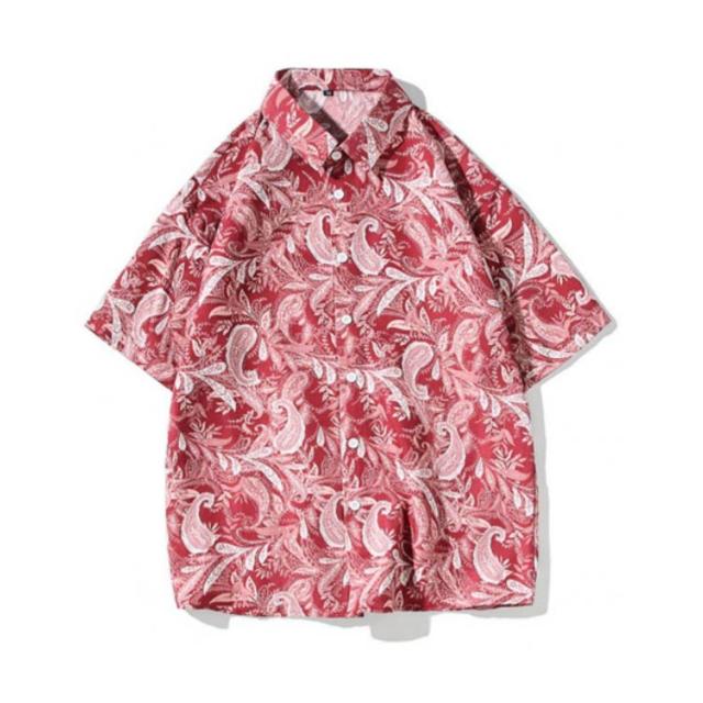 半袖シャツ ペイズリー柄 メンズ ペイズリー 柄シャツ 総柄 シャツ 
