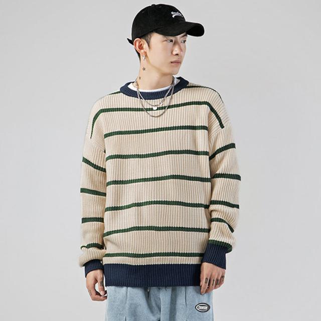 ボーダー柄 丸首 Uネック ニット セーター クルーネック セーター メンズ 秋冬 防寒 ニット ボーダー セーター ニット ニット セーター の通販はau Pay マーケット Cool Beauty