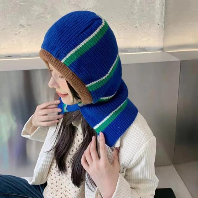 ニット ネックウォーマー フード付き レディース 寒さ対策 かわいい 