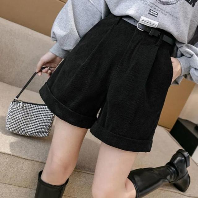 フレア 冬服 秋冬 ショートパンツ コーデュロイ レディース