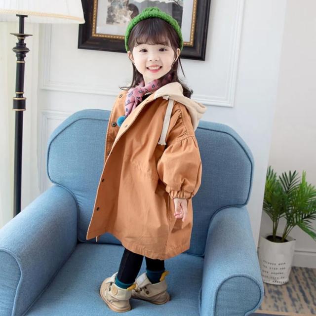 子供服 80 キッズ 長袖 フード付き ボリューム袖 スプリングコート  