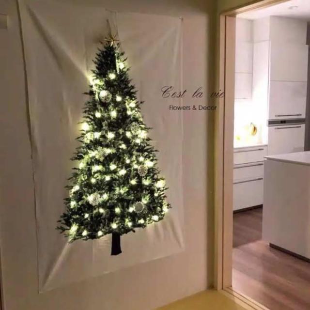 Xmas クリスマスツリー 壁掛け 装飾 メモリアルシート 飾り付け 送料無料 写真映えシート タペストリー 100*70cm 150*100cm クリスマス 写真映え フォトシート 壁掛け ツリー デコ 省スペース パーティ タペストリー