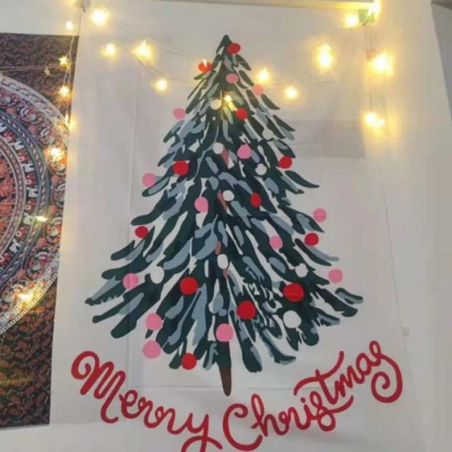Xmas クリスマスツリー 壁掛け 装飾 メモリアルシート 飾り付け 送料無料 写真映えシート タペストリー 100*70cm 150*100cm クリスマス 写真映え フォトシート 壁掛け ツリー デコ 省スペース パーティ タペストリー