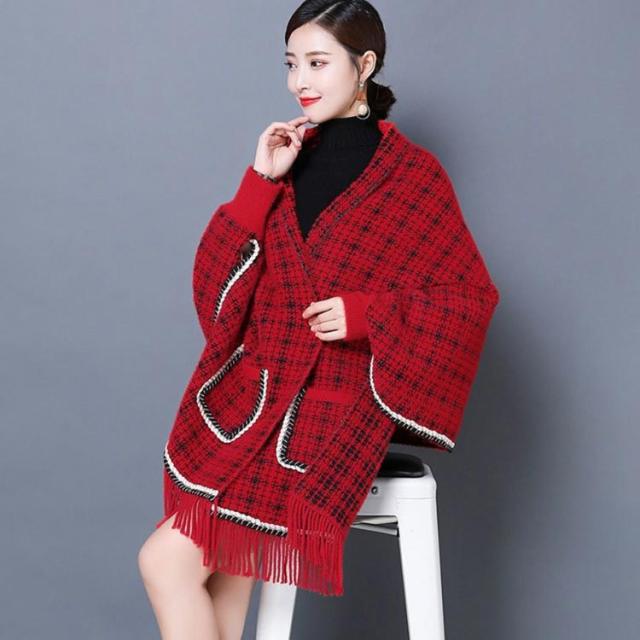 赤 チェック柄 マフラー フリンジ付き 赤 チェック柄 マフラー フリンジ付き ミニミニストア miniministore