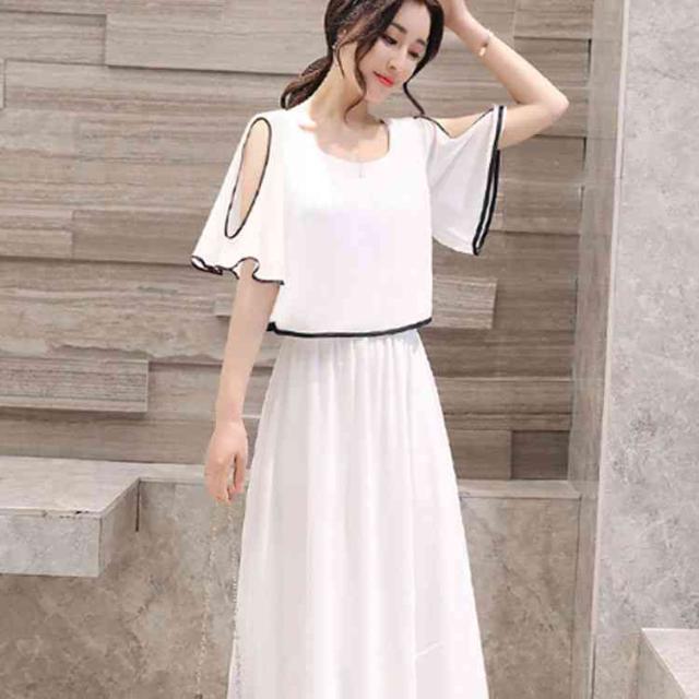 マキシワンピース シフォンワンピース セットアップ マキシ丈