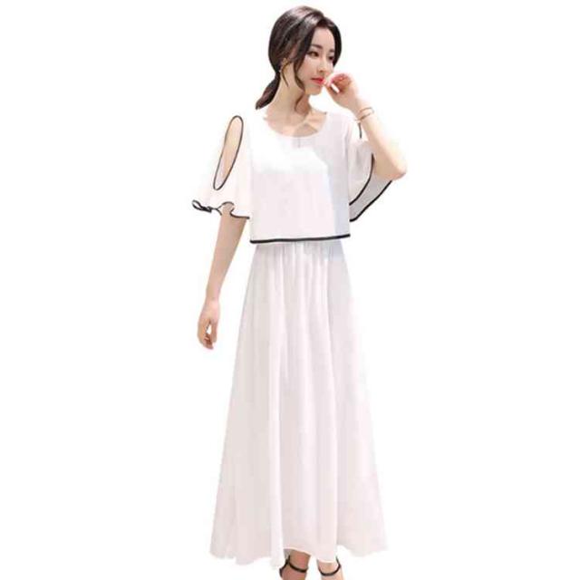マキシワンピース シフォンワンピース セットアップ マキシ丈