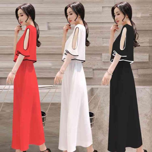 マキシワンピース シフォンワンピース セットアップ マキシ丈