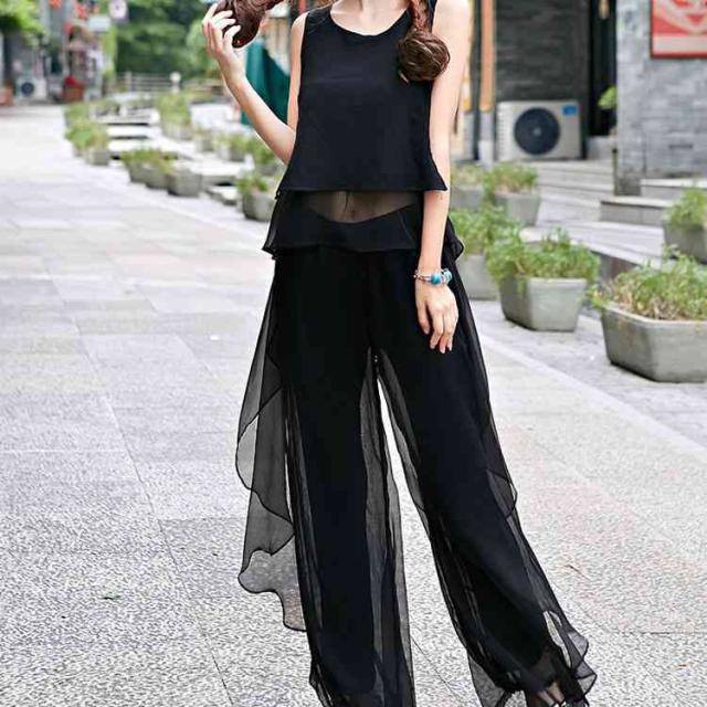 ガウチョパンツ ロング 春 夏 プリーツパンツ ワイドパンツ シフォン レディース パンツ コーデ 無地 大きいサイズ ロングパンツ キュロの通販はau Pay マーケット Rbm Shop