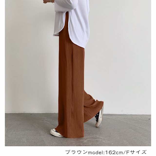 プリーツパンツ 秋冬 セルフカット レディース 9色 プリーツ パンツ ワイドパンツ 秋 冬 シフォン 大きいサイズ ウエストゴム  リラックの通販はau PAY マーケット - RBM-shop