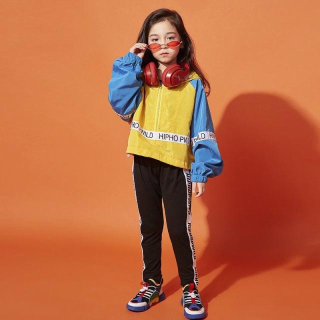 HIPHOP ダンス 衣装 キッズ チェック柄 上下セットアップ パーカー パンツ 長ズボン ジャズ ダンス 衣装 キッズ 体操服の通販は