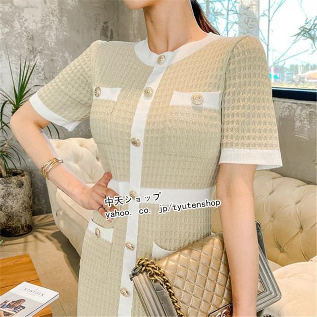 ANDMARY ベージュ ミニワンピース 半袖 ANDMARY ベージュ ミニ