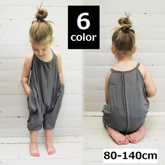 オーバーオール キッズ 無地 シンプル かわいい おしゃれ サロペット オールインワン ロンパース 女の子 男の子 夏 子供服