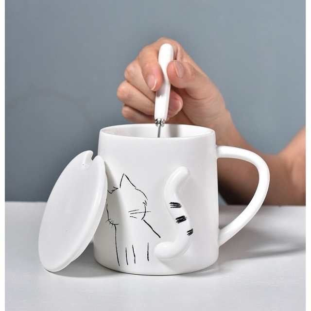 猫のイラストのマグカップ ペア