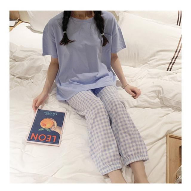 カップルパジャマ ペアパジャマ 春夏 半袖ルームウェア 綿 ペアルック 寝巻き 可愛い チェック柄 薄手 上下セットレディース メンズ部屋の通販はau Pay マーケット Rbm Shop