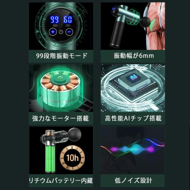 リラックス 背中 マッサージ器 筋肉 静音 ボディーケア 足 ハンディーガン 電動 筋膜ケア マッサージ機 充電式 静音 筋膜リリース マッサージガン 送料無料 99段階調節 肩 マッサージ ハンディマッサージャー ストレス解消 マッサージガン 筋膜リリー_1