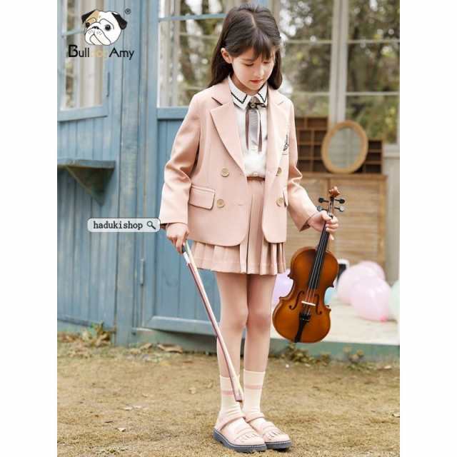 スーツ 子供 フォーマル 女の子 入学式 卒業式 スクール 学生 制服 タキシード ジュニア セットアップ 韓国子供服 発表会 2点セット おしゃれの通販は