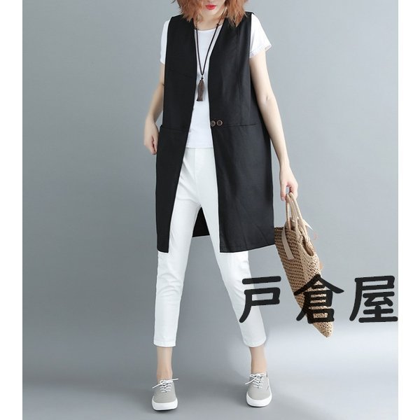 人気 ブランド チェック ジレ レディース ベスト ロングジレ ジレンチ 黒 トップス トップス