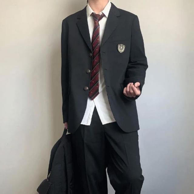 スーツセットアップ ロングパンツ スーツ 高校生 無地 スクールシャツ スラックス 送料無料 男子高校制服 制服 学生 フォーマル 学生服 男子ブレザー 中学 スクールジャケット ブレザー 学生服 上下セット コート スクールブレザー_2