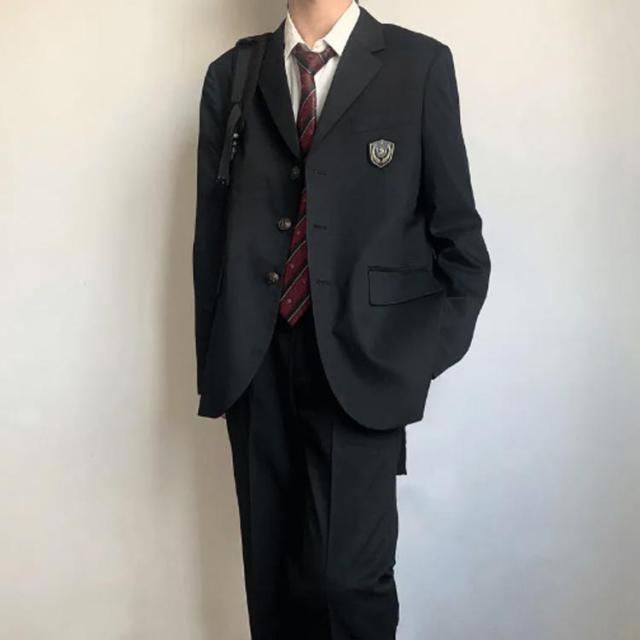 スーツセットアップ ロングパンツ スーツ 高校生 無地 スクールシャツ スラックス 送料無料 男子高校制服 制服 学生 フォーマル 学生服 男子ブレザー 中学 スクールジャケット ブレザー 学生服 上下セット コート スクールブレザー_3
