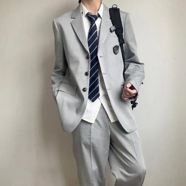 スーツセットアップ ロングパンツ スーツ 高校生 無地 スクールシャツ スラックス 送料無料 男子高校制服 制服 学生 フォーマル 学生服 男子ブレザー 中学 スクールジャケット ブレザー 学生服 上下セット コート スクールブレザー_4