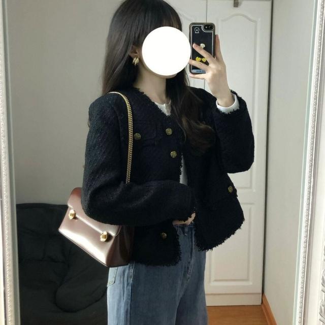◆秋冬 ツイード ジャケット 長袖 ＣＯＯＬ 女子力 韓国 377f1d5fe18c0988e23c996461e99d