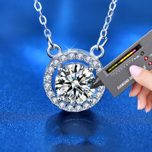 1カラット モアサナイト ネックレス レディース ペンダント シルバー 