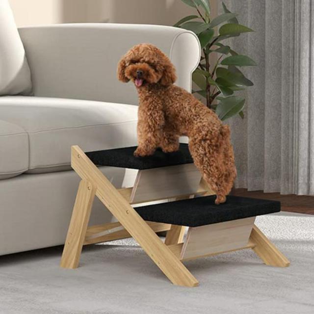 犬 ペット ステップ 折りたたみ式 木製 2WAY 犬用ステープ 犬用