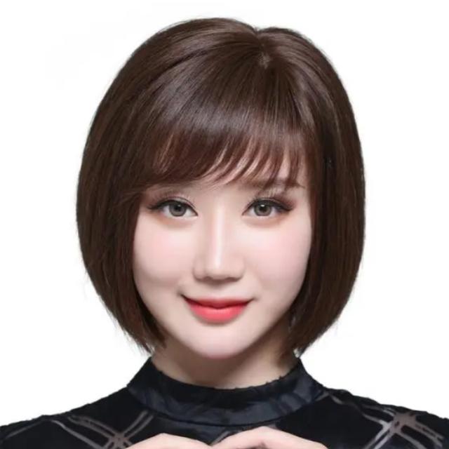 医療用ウィッグフルウィッグ人毛100% ボブショートストレート　ブラウン 医療用ウィッグフルウィッグ人毛100% ボブショートストレート